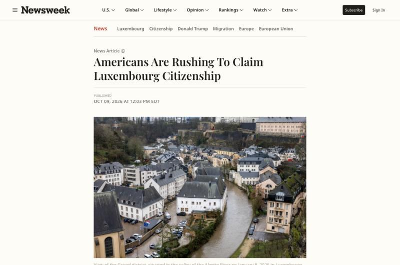 Newsweek: Americans Are Rushing To Claim Luxembourg Citizenship